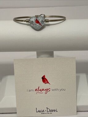 Luca &Danni “I Am Always With You” Cardinal Crystal Heart Bangle Bracelet